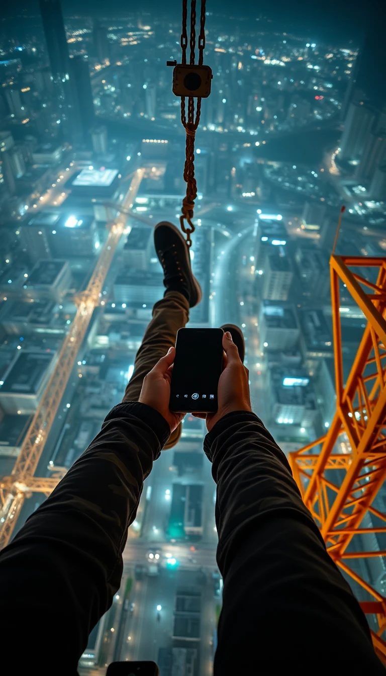High altitude selfie from a construction crane